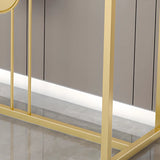 Washable Rectangular Metal Black and Gold Console Table Image - 9