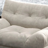 Water Resistant Cream Straight Velvet Pillow Back Sofa Image - 11