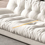 Water Resistant Cream Straight Velvet Pillow Back Sofa Image - 12