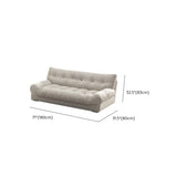Water Resistant Cream Straight Velvet Pillow Back Sofa #size