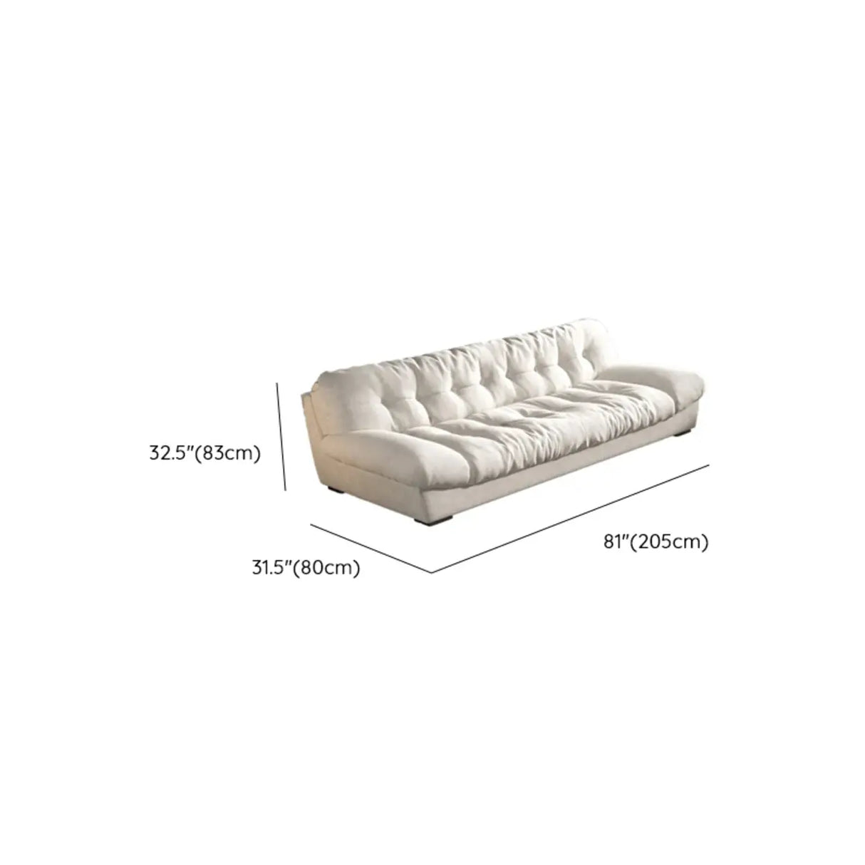 Water Resistant Cream Straight Velvet Pillow Back Sofa Image - 16