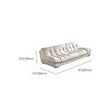 Water Resistant Cream Straight Velvet Pillow Back Sofa Image - 16