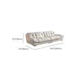 Water Resistant Cream Straight Velvet Pillow Back Sofa Image - 17
