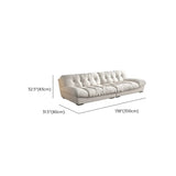 Water Resistant Cream Straight Velvet Pillow Back Sofa Image - 18