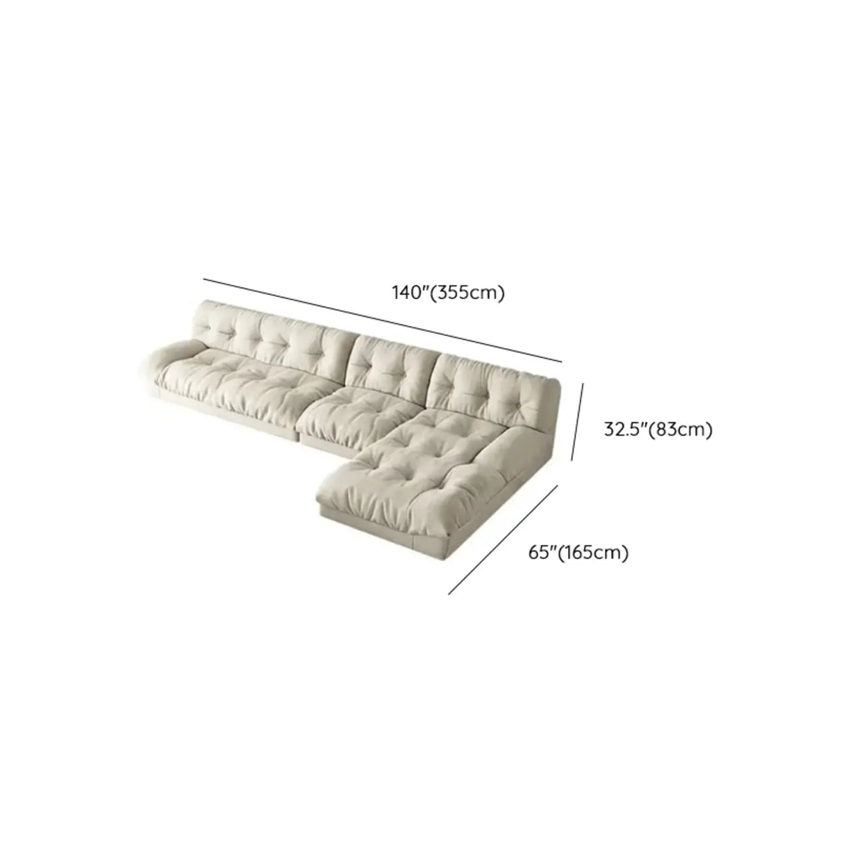 Water Resistant Cream Straight Velvet Pillow Back Sofa Image - 19