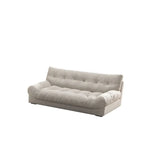 Water Resistant Cream Straight Velvet Pillow Back Sofa Image - 2