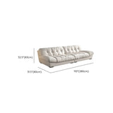 Water Resistant Cream Straight Velvet Pillow Back Sofa Image - 20