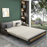 Water Resistant Faux Leather Cushion Back Sofa Bed Image - 4