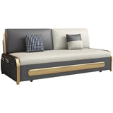 Water Resistant Faux Leather Cushion Back Sofa Bed Image - 5