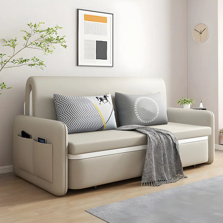 Water Resistant Faux Leather Tight Back Sofa Bed Image - 1