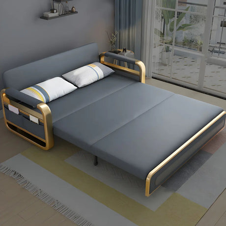 Water Resistant Faux Leather Tight Back Storage Sofa Bed Image - 2