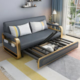 Water Resistant Faux Leather Tight Back Storage Sofa Bed Image - 6