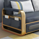 Water Resistant Faux Leather Tight Back Storage Sofa Bed Image - 8