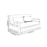 Water Resistant Faux Leather Tight Back Storage Sofa Bed #size