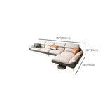 Water Resistant L-Shaped Fabric Pillow Back Beige Sofa Image - 18
