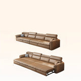 Water Resistant L-Shaped Leather Brown Large Storage Sofa Image - 25