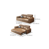 Water Resistant L-Shaped Leather Brown Large Storage Sofa Image - 29