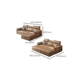 Water Resistant L-Shaped Leather Brown Large Storage Sofa Image - 31