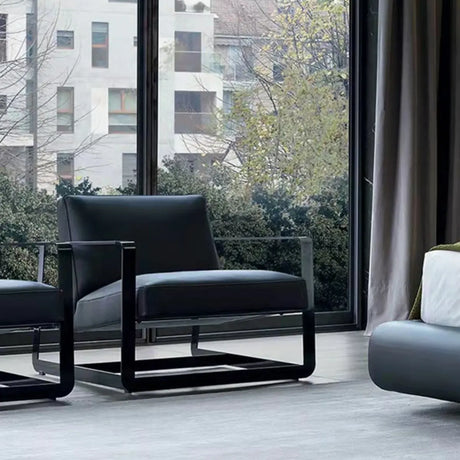 Water Resistant Microfiber Leather Fixed Back Arm Chair Image - 1