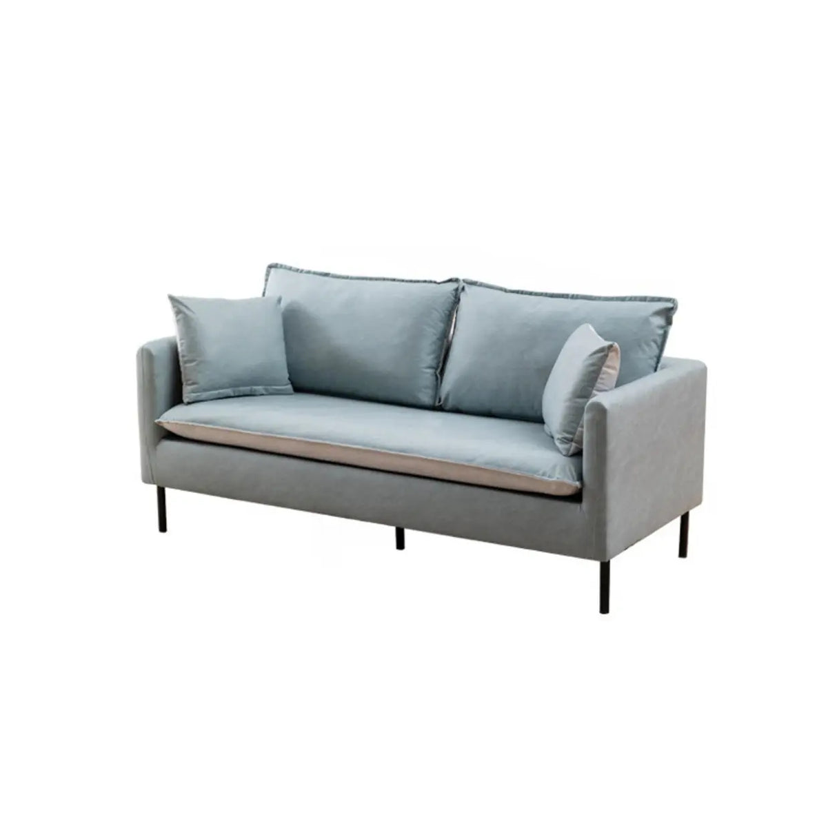 Water Resistant Tech Cloth Square Arm Black Leg Sofa Image - 10