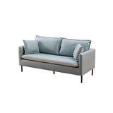 Water Resistant Tech Cloth Square Arm Black Leg Sofa Image - 10