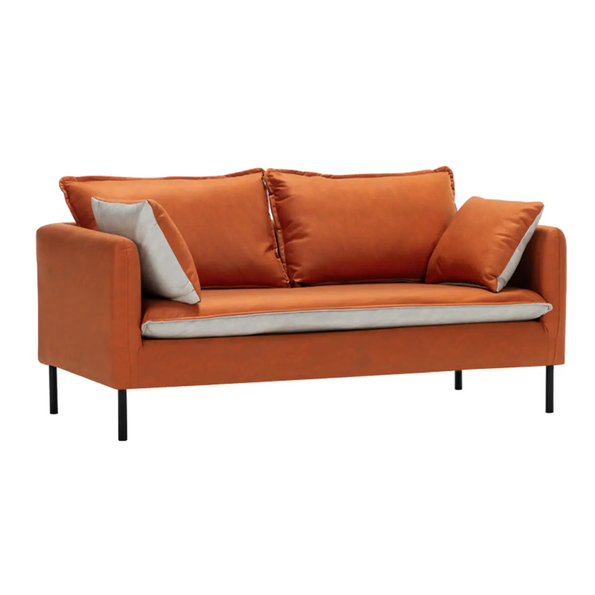 Water Resistant Tech Cloth Square Arm Black Leg Sofa Image - 15