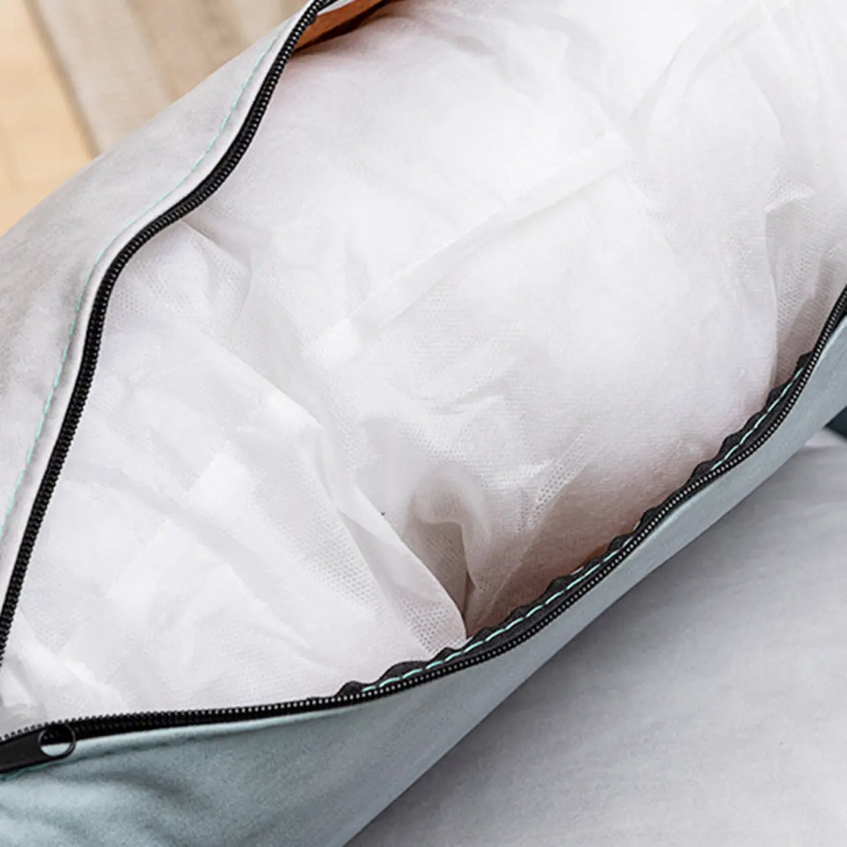 Water Resistant Tech Cloth Square Arm Black Leg Sofa Image - 17