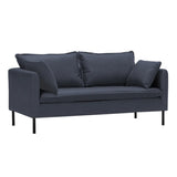 Water Resistant Tech Cloth Square Arm Black Leg Sofa Image - 18