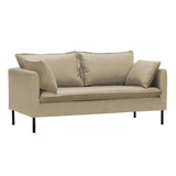 Water Resistant Tech Cloth Square Arm Black Leg Sofa Image - 20