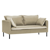 Water Resistant Tech Cloth Square Arm Black Leg Sofa Image - 21