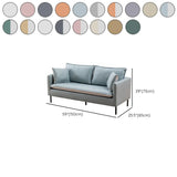 Water Resistant Tech Cloth Square Arm Black Leg Sofa #size