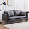 Water Resistant Tech Cloth Square Arm Black Leg Sofa Image - 5