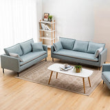 Water Resistant Tech Cloth Square Arm Black Leg Sofa Image - 6