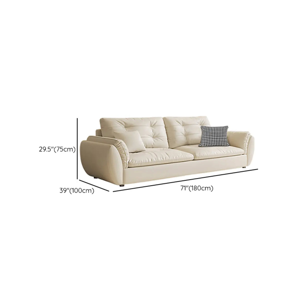 Water Resistant Tech Cloth Tufted Back Flared Arm Sofa Image - 14