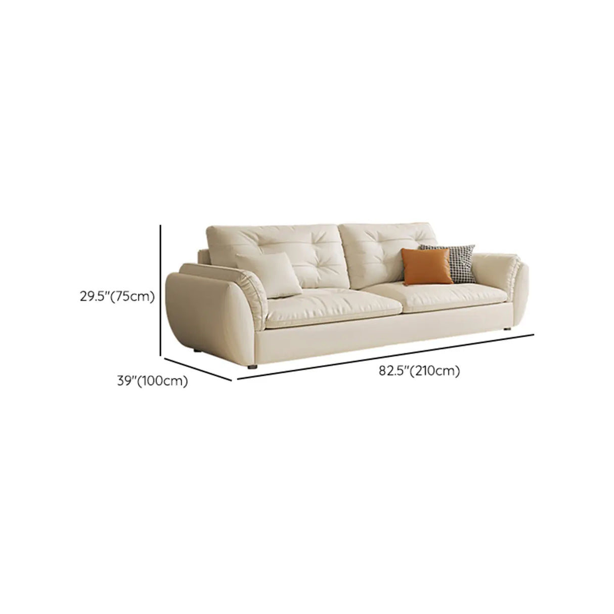 Water Resistant Tech Cloth Tufted Back Flared Arm Sofa Image - 15