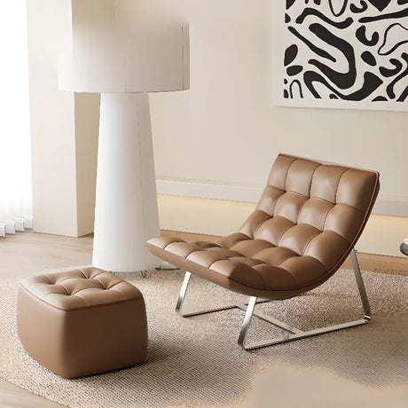 Water Resistant Tufted Back Accent Chair with Ottoman Image - 1