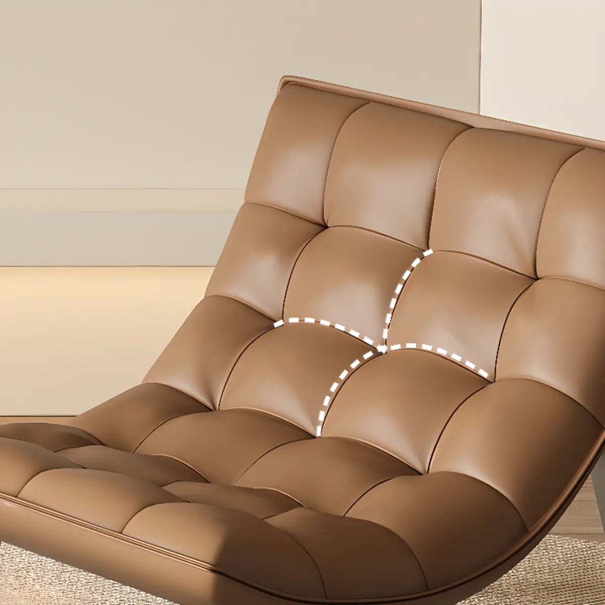 Water Resistant Tufted Back Accent Chair with Ottoman Image - 10