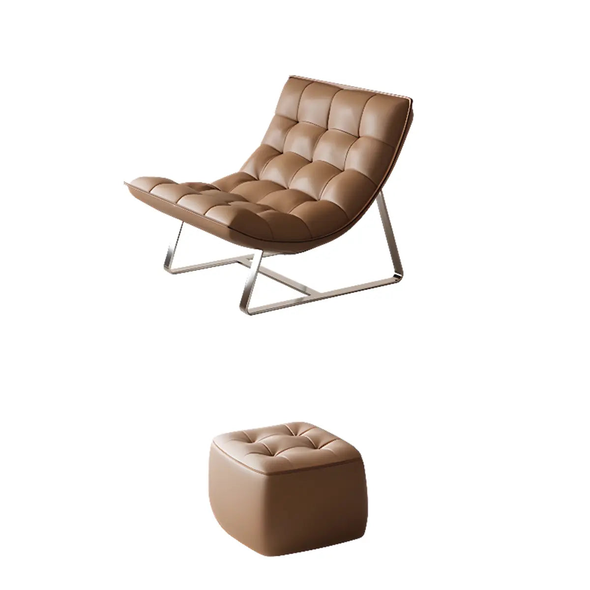 Water Resistant Tufted Back Accent Chair with Ottoman Image - 8