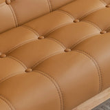 Water Stain Resistant Leather Sloped Arms Loveseat Image - 10