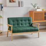 Water Stain Resistant Leather Sloped Arms Loveseat Image - 11