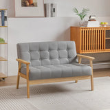 Water Stain Resistant Leather Sloped Arms Loveseat Image - 13