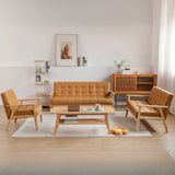 Water Stain Resistant Leather Sloped Arms Loveseat Image - 14