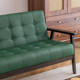 Water Stain Resistant Leather Sloped Arms Loveseat Image - 16