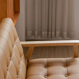 Water Stain Resistant Leather Sloped Arms Loveseat Image - 19