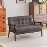 Water Stain Resistant Leather Sloped Arms Loveseat Image - 2