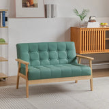 Water Stain Resistant Leather Sloped Arms Loveseat Image - 22