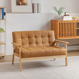 Water Stain Resistant Leather Sloped Arms Loveseat Image - 23