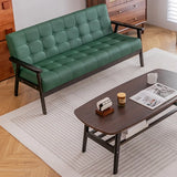 Water Stain Resistant Leather Sloped Arms Loveseat Image - 25