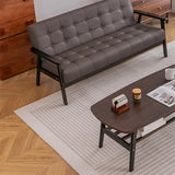 Water Stain Resistant Leather Sloped Arms Loveseat Image - 26