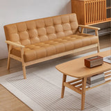 Water Stain Resistant Leather Sloped Arms Loveseat Image - 27